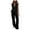 Black, variant on AOMPMSDX Women's 2 Piece Outfits Sleeveless Suit Vest And Wide Leg Pants Business Casual Sets Blue XL