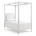thumbnail image 1 of Bowery Hill Contemporary Cream Linen Textured Fabric Upholstered Twin Bed, 1 of 11