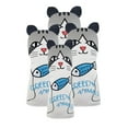thumbnail image 2 of Almencla 4 Pack Golf Kopfbedeckung PU Leather Animal Pattern Waterproof Head Covers 5 UT Cat, 2 of 8