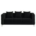 thumbnail image 2 of Hybition Velvet Sofa Modern Couch with Button-Tufted Metal Legs Black, 2 of 9