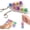 (Color A+color B)transparent, variant on 2 Pack Keyboard Fidget Keychain with Colorful LED Lights, 4-in-1 Stress Clicker Toy, Keyboard Button for Anxiety Relief,Decompression Toy for Adults ((Black+White) Transparent)