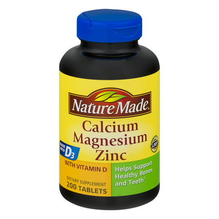 Nature Made calcium, magnésium, zinc Compléments alimentaires Comprimés, 200 count