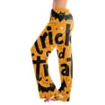 thumbnail image 3 of Zorvxlyn Halloween Pajama Pants for Women Ghost Jack-O Bat Print Women's Pj Bottoms Drawstring Elastic Waist Comfy Lounge Pants Women, 3 of 6