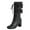 Black, variant on Shadoumai Women Lace Up Knee High Boot Platform Chunky Mid Heel Long Boots Shoes,Bow Knee High Boots Bowknot Heel Mid Calf Boots Fashion Student Casual Footwear