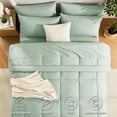 thumbnail image 2 of Queen Comforter Set Black, 7 Pieces Bed in a Bag, Black Comforter Queen Size, All Season Bedding Sets with Stitch Quilted Comforter, Flat Sheet, Fitted Sheet, Pillowcases, 2 of 10