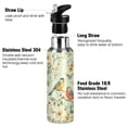 thumbnail image 3 of Yayeee 20oz Insulated Water Bottle Double Wall Stainless Steel with Flip Straw Lid, Green Floral Pattern, 3 of 7