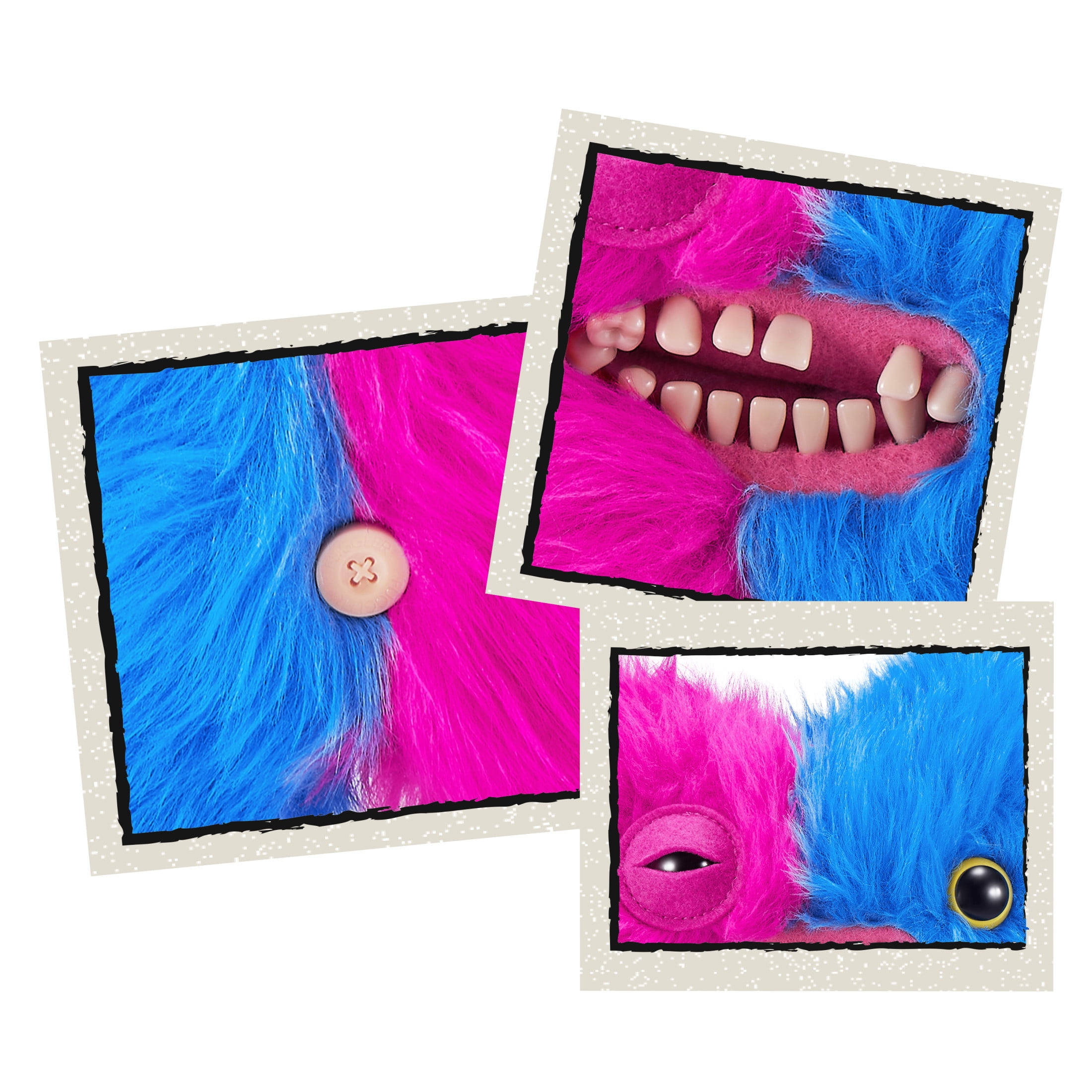 Fuggler Misfit Monsters 9 inch (Mr Screech - Pink & Blue), Ugly Monster Stuffed Animal Toy by ZURU