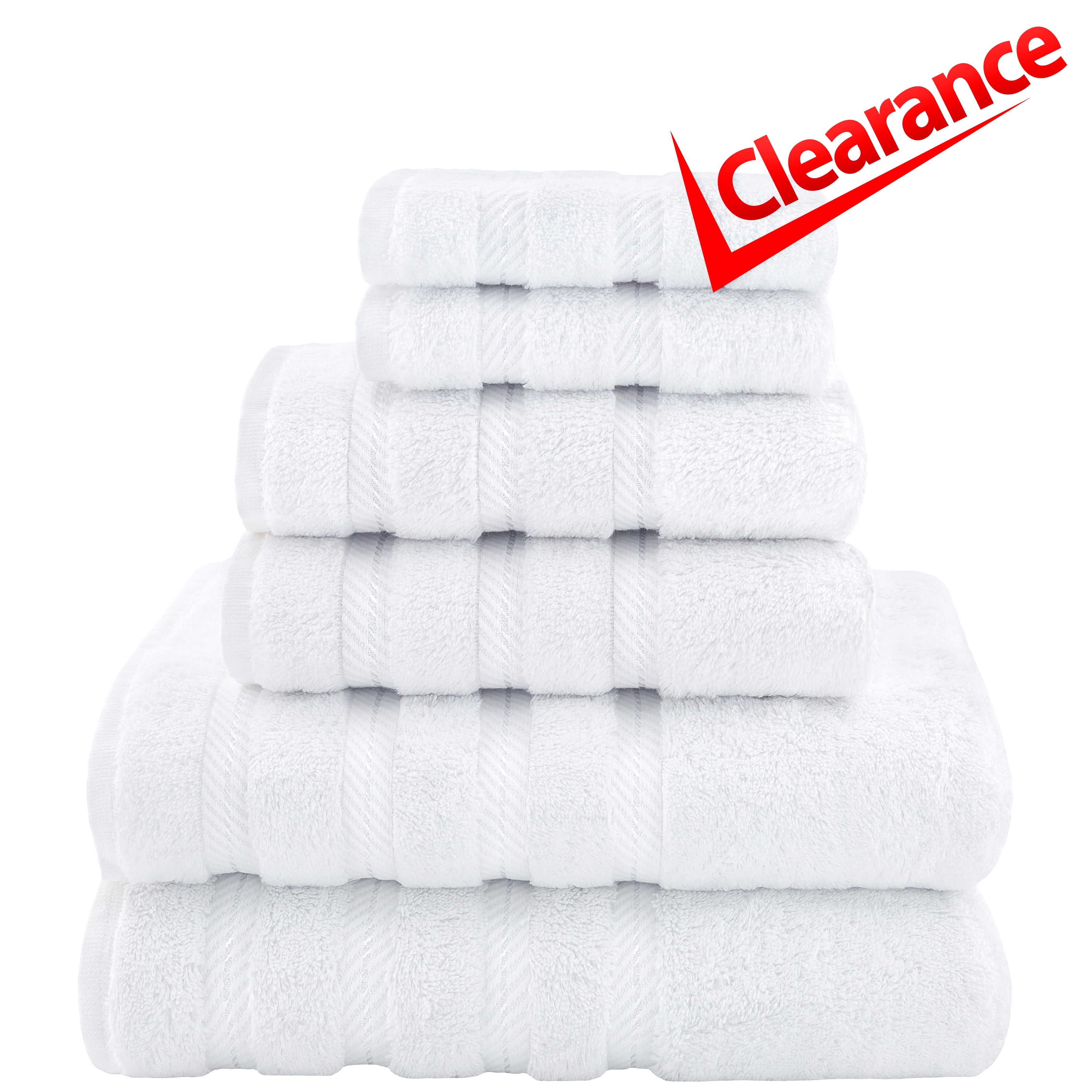 American Soft Linen Bath Towel Set 100% Turkish Cotton Luxury 6 Piece Towel  Set, 2 Bath Towels, 2 Hand Towels , 2 Washcloths - Bright White