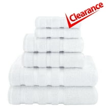 American Soft Linen White Towel Set 100% Turkish Cotton Towels for Bathroom 6 Piece