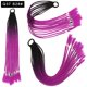thumbnail image 1 of Zhuge 2 piezas de extensiones de cabello trenzado de colores, accesorios para extensiones de cabello trenzado con bandas de goma sintéticas para mujeres, de negro a rojo morado, 1 of 2