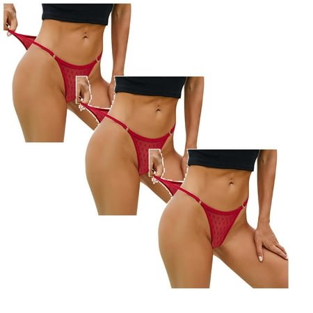 

Women Underwear Brief Hot Crochet Lace Lace-up Panty Hollow Out Panties 3PC