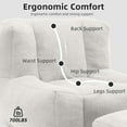 thumbnail image 3 of GOMAFO Bean Bag Chair with Footstool, Light Gray Lazy Sofa Chair for Adult, Comfy Couch for Living Room, Bedroom, Apartment, 3 of 11