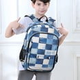 thumbnail image 6 of FORMRS School Backpack 17" Student Travel Bag with Laptop Compartment, Blue and Gray Plaid Pattern, 6 of 7