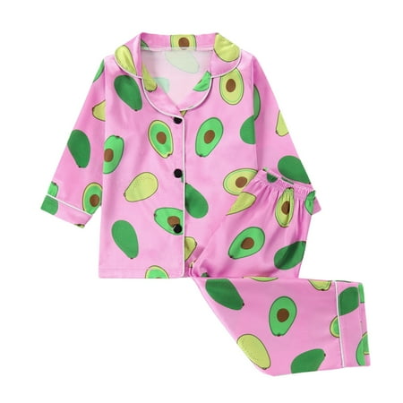 

GYRATEDREAM 1-6T Toddler Girls Silk Satin Pajamas Set Silk Button-Down Long Sleeve Sleepwear PJs Sets Soft Lounge Sets