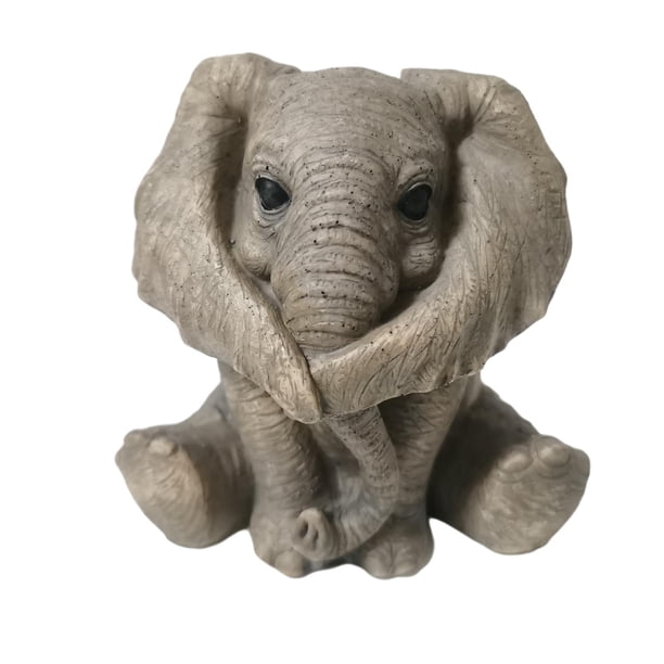 Adorable figura de elefante en miniatura, figuras coleccionables, artesanías de resina, escultura Cubrir Oreja
