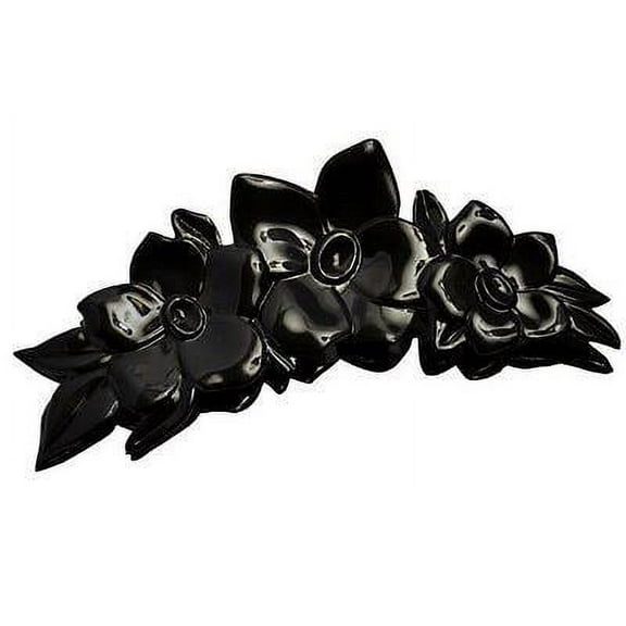 Parcelona French Clementine Extra Large Black Celluloid Jaw Hair Claw Clip
