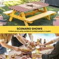 thumbnail image 6 of Western Texas Star Retro Table Cloths for 6 Foot Rectangle Tables, Rustic Vintage Farm Red Beige Plaid Patio Waterproof Elastic Fitted Tablecloths, Washable Rectangular Table Cover for Camping, 6 of 8
