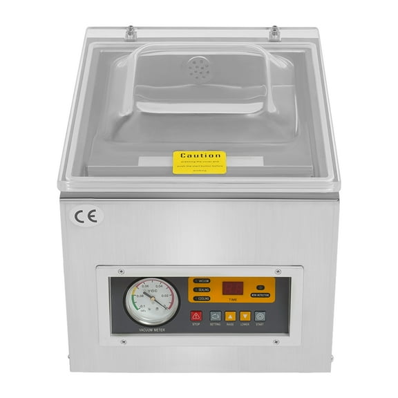 120W 40*31*28cm Commercial Vacuum Sealing Packaging Machine Silver Automatic Tabletop Sealer Chamber