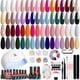 thumbnail image 1 of MEFA Kit de 60 esmaltes de uñas de gel con luz UV, 42 colores para todas las estaciones, juego de esmalte de uñas en gel con base mate/brillante, removedor de cutículas, herramientas esenciales de man, 1 of 4
