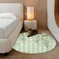 thumbnail image 2 of Small Round Rug 3Ft Washable Non-Slip, Watercolor Floral Circle Area Rugs for Living Room Bedroom, Spring Flowers Leaves Botanical Green Plaid Indoor Floor Mats Carpet Runner for Home Decor, 2 of 8