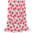 thumbnail image 2 of Fotbe Strawberry Manta de Franela Acolchonada con Estampado, Súper Suave y Esponjosa, Extra Grande para Sofá, Cama, Uso Todo el Año-40"x30", 2 of 7