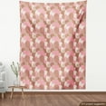 thumbnail image 4 of Geometric Fabric by the Yard, Monochrome Design of Pastel Circles Stripes and Squares Modern Feels, Decorative Upholstery Fabric for Sofas and Home Accents, Pale Rust Pastel Pink by Ambesonne, 4 of 5