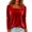 Red #43, variant on Women's Velvet Long Sleeve Top Square Neck Soft Casual Blouses Navy M