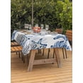 thumbnail image 3 of Outdoor Tablecloth with Umbrella Hole for Patio/Picnic/Party/Camping, Coastal Blue Coral Waterproof Table Cloth Rectangle Table Cover Washable, Summer Ocean Starfish Nautical Vintage (60"x 120"), 3 of 8