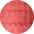 thumbnail image 1 of Ahgly Company Indoor Round Oriental Red Traditional Area Rugs, 5' Round, 1 of 4