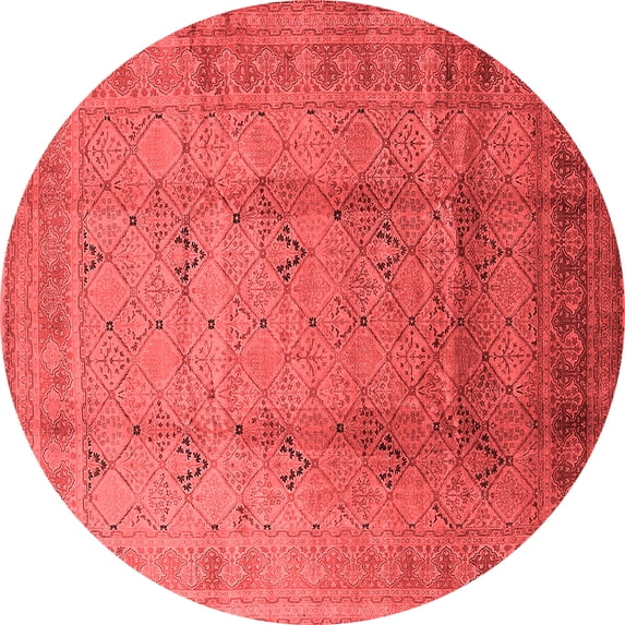 Ahgly Company Indoor Round Oriental Red Traditional Area Rugs, 5' Round