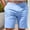 Blue, variant on Men's Solid Color Cargo Shorts with Multiple Pockets for Outdoor Work and Casual Wear