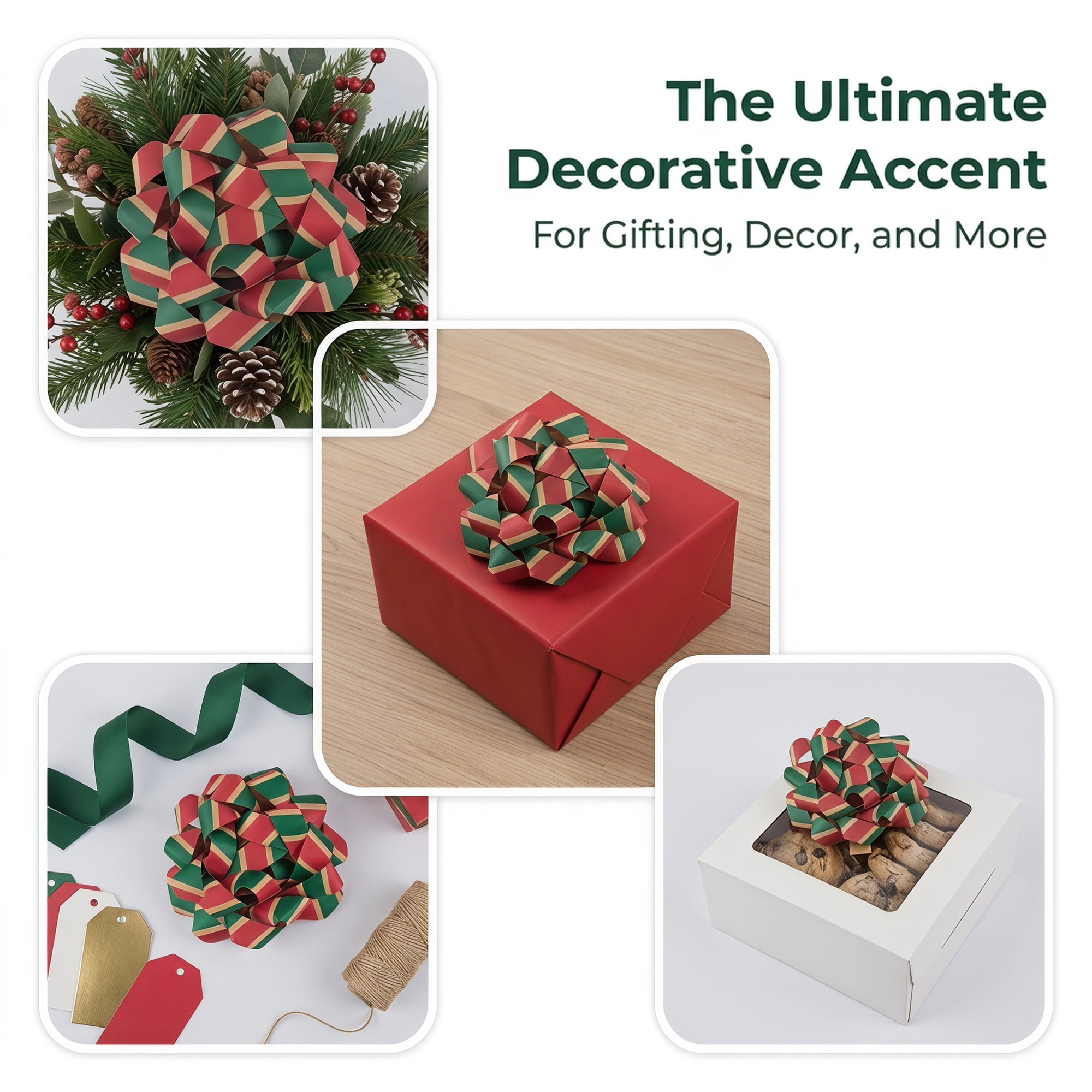 Unique Bargains Striped and Star Patterned Gift Wrapping Bow for All Occasions Multicolor