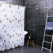 Clear Shower Curtain PEVA Mould Proof Resistant,Waterproof Bathroom Shower Curtains With Hooks,shower Curtain Liner For Hotel,Shower Stall -Coffee ring -IN150*H180CM