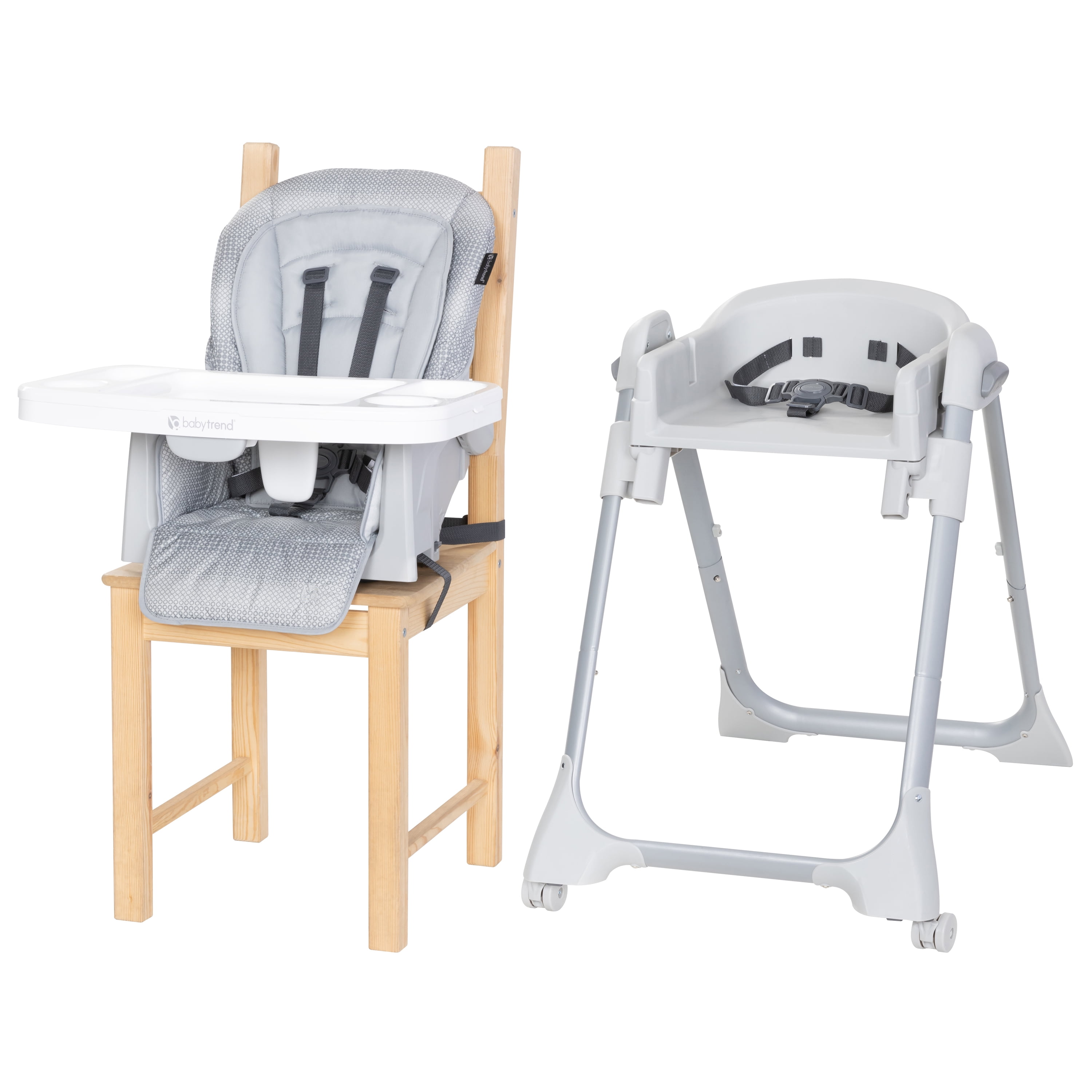 Baby Trend Everlast 7-in-1 Convertible High Chair with 3-Position Recline, Charcoal Stone Grey
