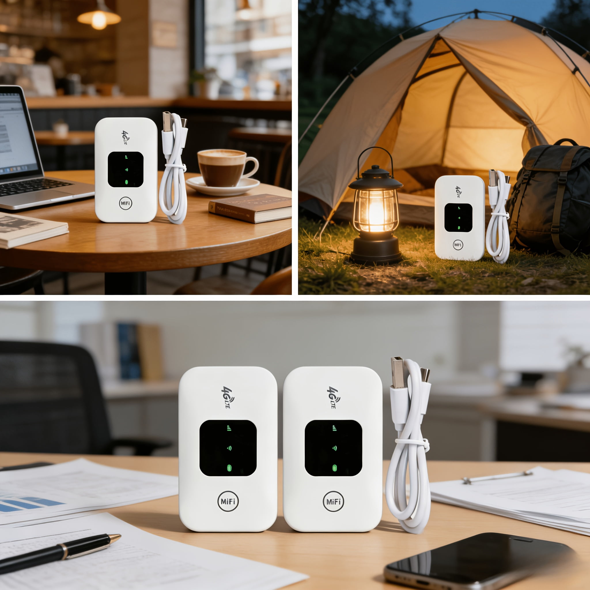 Two Sets of Mobile Hotspots, 4G Internet Routers for 8-10 Users with a SIM Card Slot, Suitable for Remote Work And Travel. Note That SIM Cards Are Not Included; You Must Supply Your Own