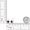 thumbnail image 3 of Gem Stone King 925 Sterling Silver Red Rhodolite Garnet Dangle Leverback Earrings for Women (3.00 Cttw, Heart Shape 7MM), 3 of 4