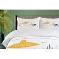 thumbnail image 4 of Ambesonne Yellow Submarine Duvet Cover Sets, Treasure Chest, 2-Queen, White and Earth Yellow, 4 of 7