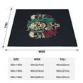thumbnail image 3 of TEQUAN Double Layer Plush Bed Blanket, Vintage Skull Flower Rose Pattern Cozy Soft Air Conditioner Throw Blankets, 80" x 60", 3 of 7