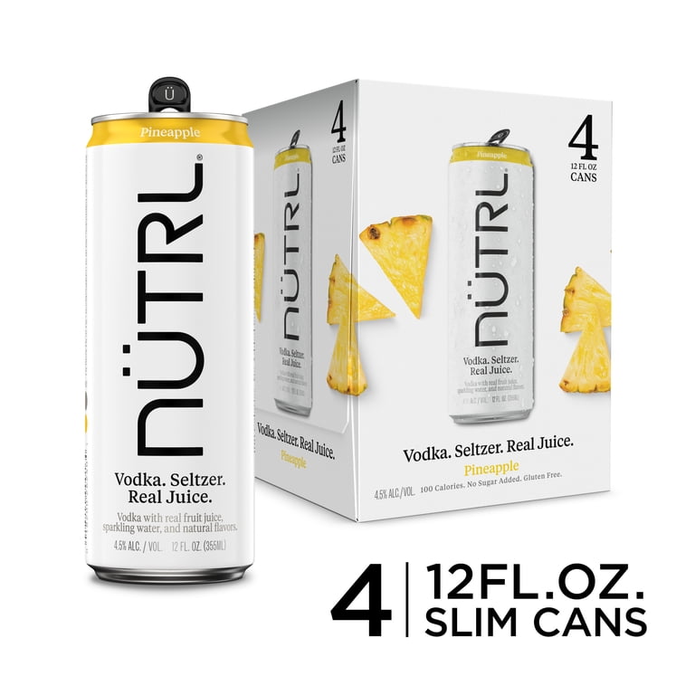 NUTRL Pineapple 4 pack 12 fl oz Aluminum Cans 4.5% ABV - Walmart.com