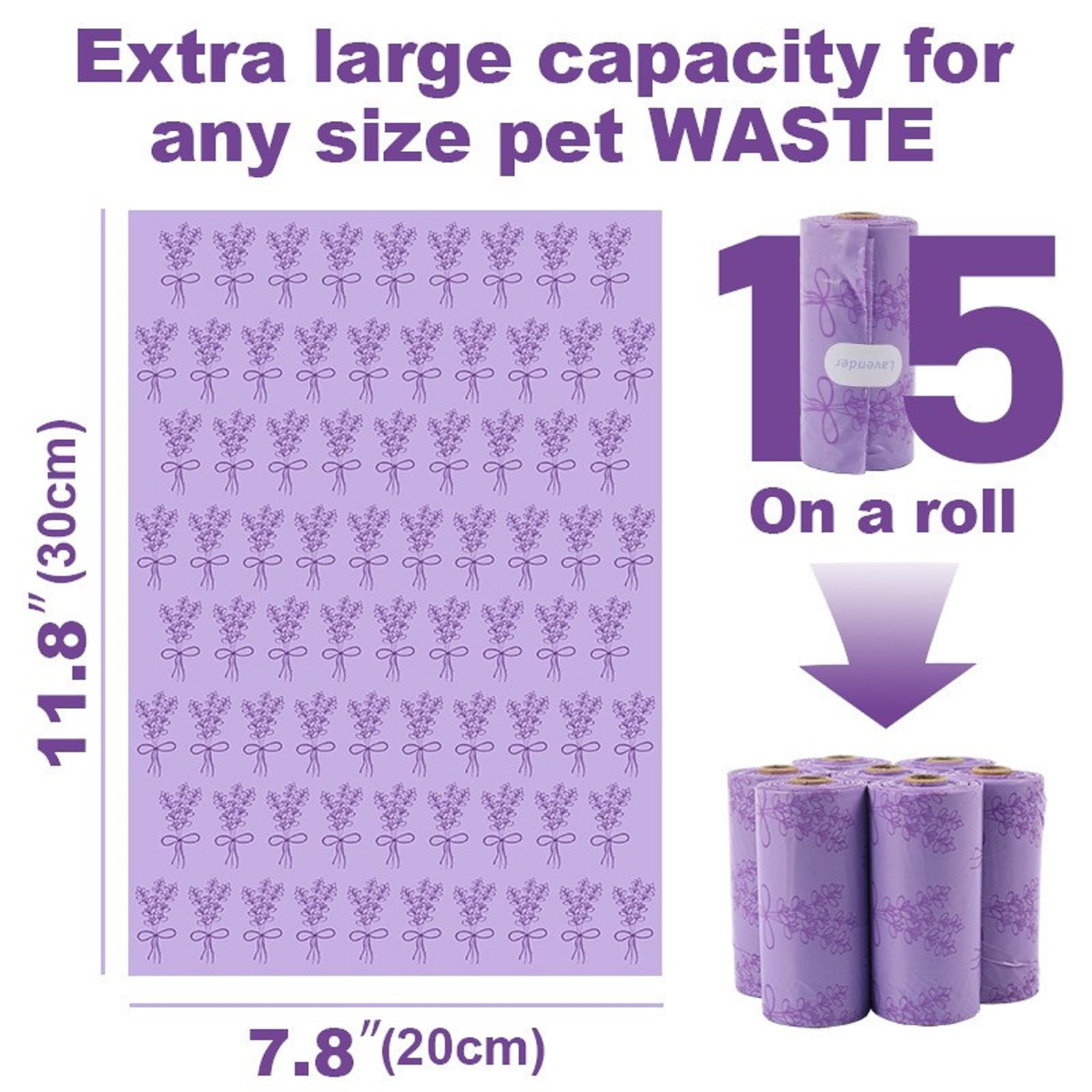 TOOLGOOD Dog Poop Bags Rolls with Dispenser 170 Count Biodegradable Bags for Dog and Cat Lavender Scented Waste Bag Leak Proof Doggie Poop Bag Doggy Trash Bag Purple