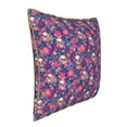 thumbnail image 2 of Haiem Skull colorful flower daisy Print Velvet Soft Solid Decorative Square Throw Pillow Covers Set with Elegant Piping Christmas Cushion Case for Sofa Bedroom Car-18"x18", 2 of 8