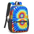 thumbnail image 2 of Red and Yellow Tie Dye Pattern 17" Waterproof Oxford School Backpacks for Teens, S-Shape Padded Straps, for School, Travel, Hiking, Camping, 2 of 3