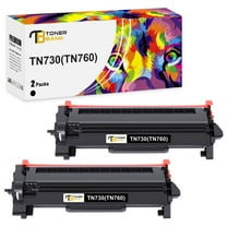 TN760 TN730 Black Toner Cartridge Compatible for Brother TN760 TN-760 TN730 TN-730 DCP-L2550DW MFC-L2710DW MFC-L2717DW HL-L2350DW MFC-L2690DW MFC-L 2750DW HL-L2370DW Printer (Black, 2-Pack)