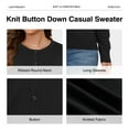 thumbnail image 4 of UVPLove Women's Lightweight Button-Down Cardigan Sweater,Black,XL,S-3XL(Oversized Fit - Runs Large, Choose One Size Smaller), 4 of 10