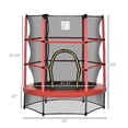 thumbnail image 5 of 5FT Kids Trampoline with Enclosure Net, Springless Design, Indoor Outdoor Toddler Trampoline with Safety Pad and Steel Frame, Toddler Round Bouncer for Age 3 to 6 Years, Red, 5 of 9