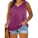 thumbnail image 1 of Craaazy Women's Relaxed Fit Plus Size V Neck Tank Top, Solid Color Sleeveless Loose Top, Comfy Casual Cami for Summer Gifts, 1 of 8