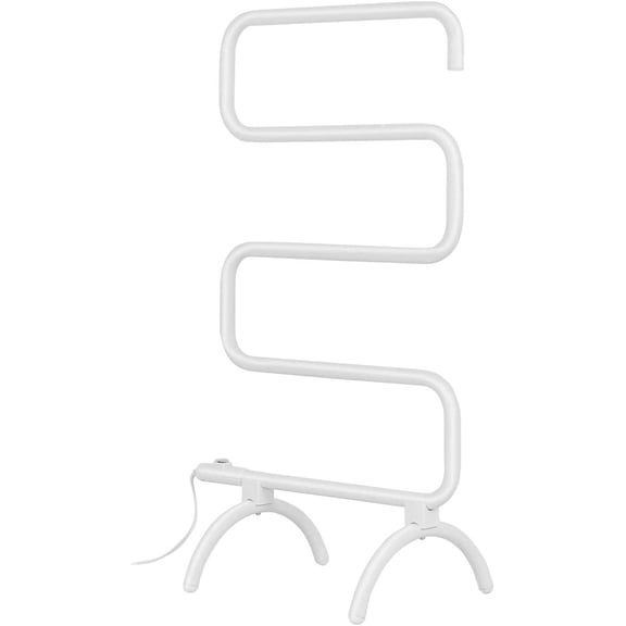 Electric Towel Warmer, S-Shaped Heated Towel Rack with Built-in Switch, Constant Temperature Control, 15 Min Fast Heating, Freestanding & Wall-Mounted Drying Rack for Bathroom, White