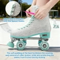 thumbnail image 3 of JZY Light Up Roller Skates for Women and Kids, Quad High-Top PU Leather Skates with Glowing Wheels (Youth Sizes 2-11), 3 of 6