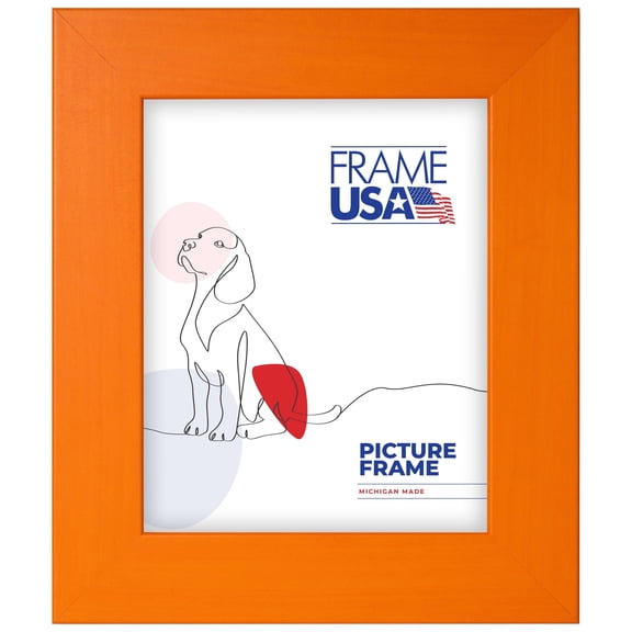 9x12 Picture Frame, Orange Colori Wide Style 74028, 2 Inch MDF with Glass, Wall Display