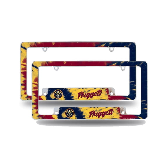 Denver Basketball Nuggets Chrome Metal (Set of 2) License Plate Frames